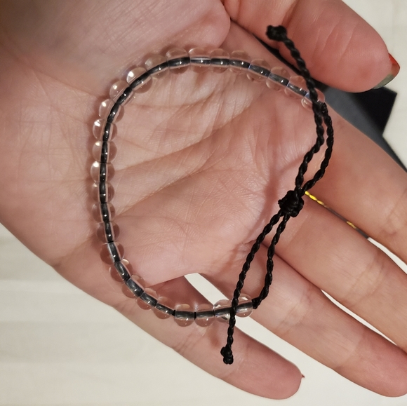 New Ocean Glass Bead & Cord Bracelet (Blac… - Picture 12 of 14